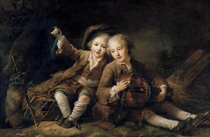 Francois-Hubert Drouais The Children of the Duc de Bouillon Dressed as Montagnards China oil painting art